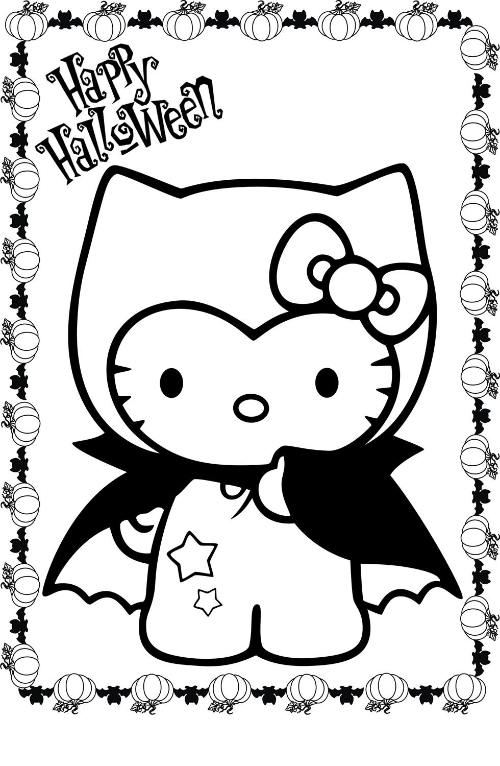 Kitty Halloween Coloring Page Home Pages Kids Adults