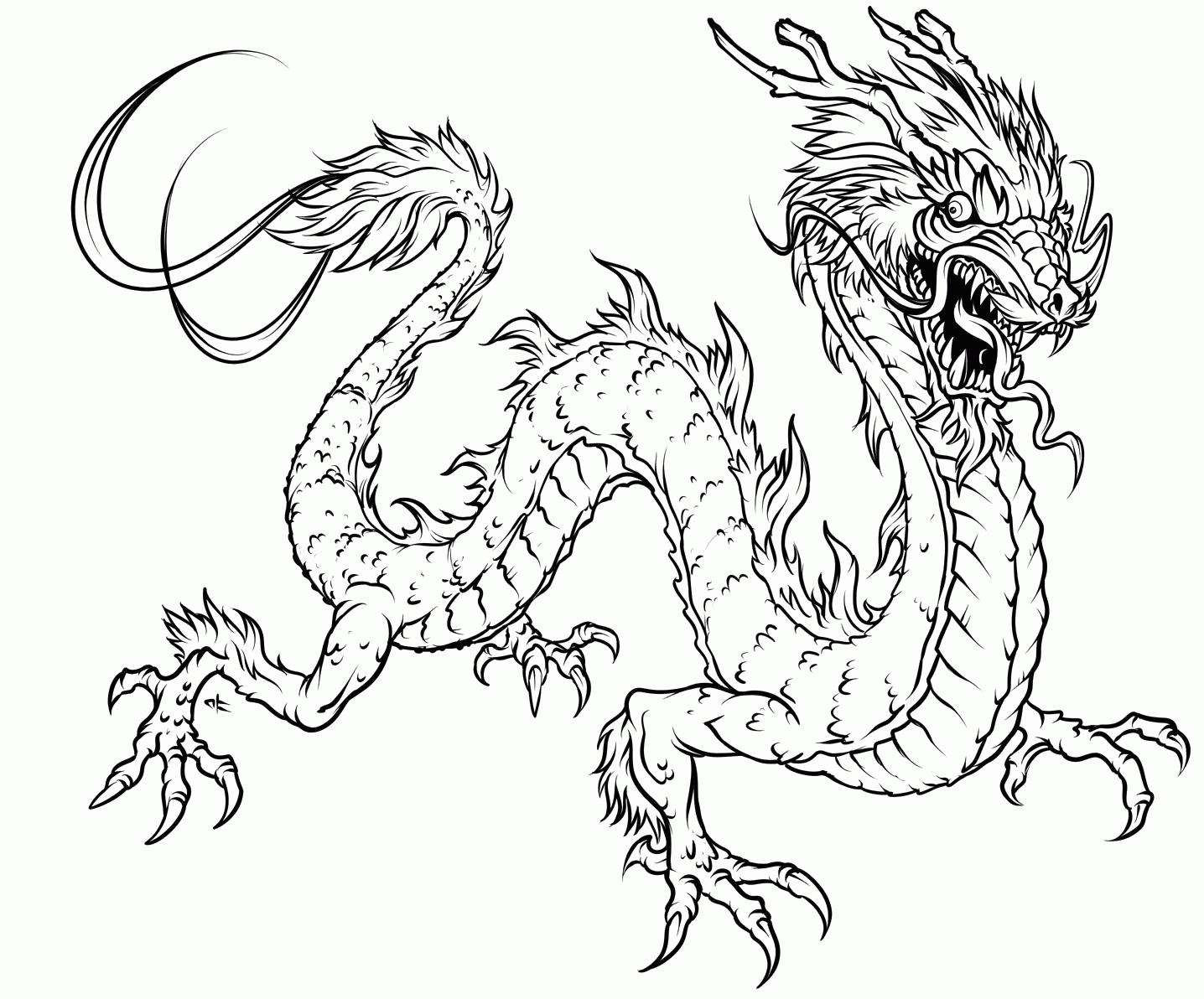 Flying Dragon Adult Coloring Pages Printable #3020 Dragon ...