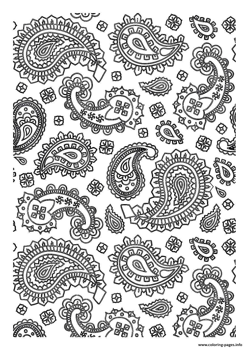 Print adult patterns paisley 5 Coloring pages