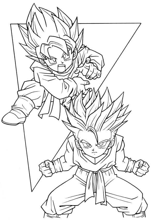 DRAGON BALL Z GOTENKS COLORING PAGE - Coloring Home