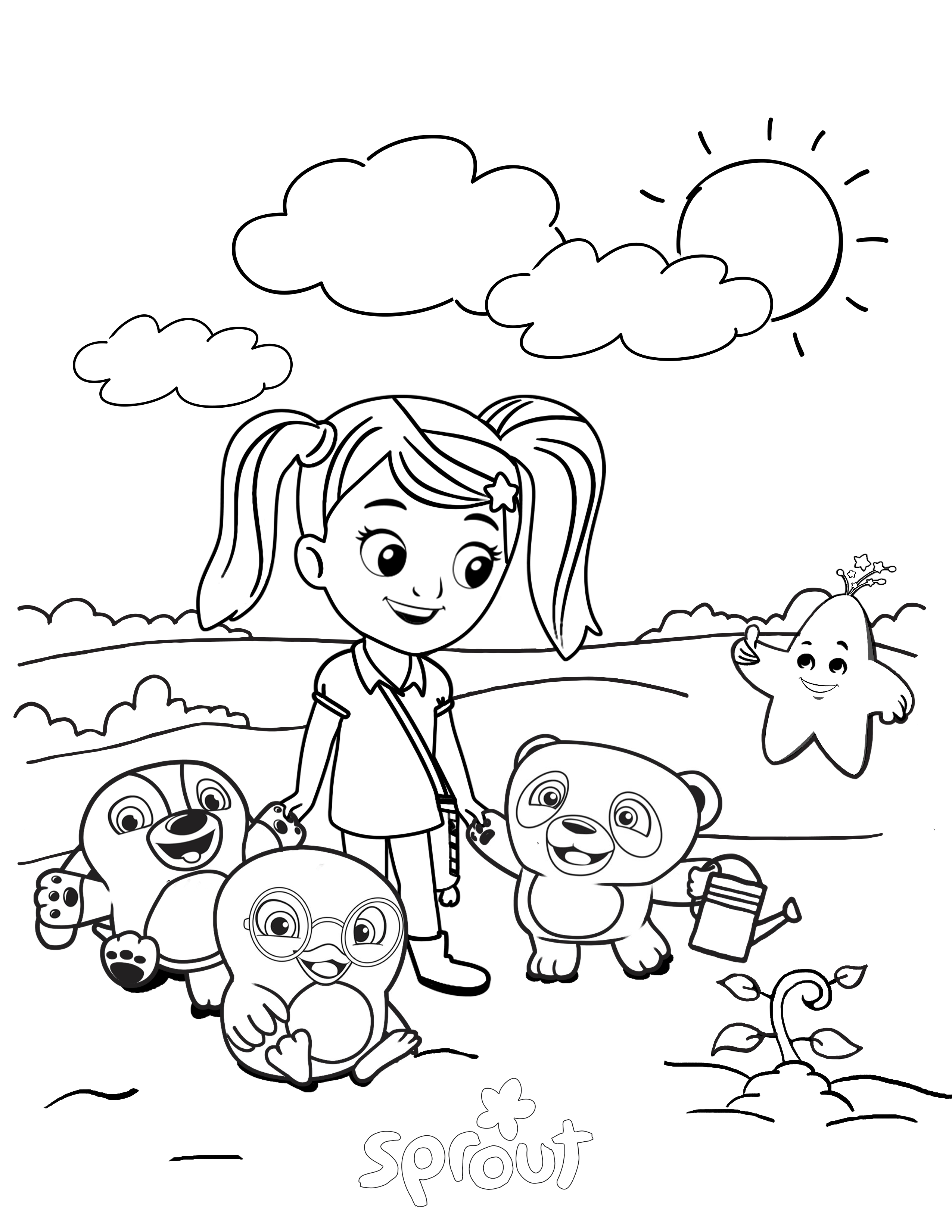 Kids Coloring Page - Ruff-Ruff, Tweet and Dave | Sprout