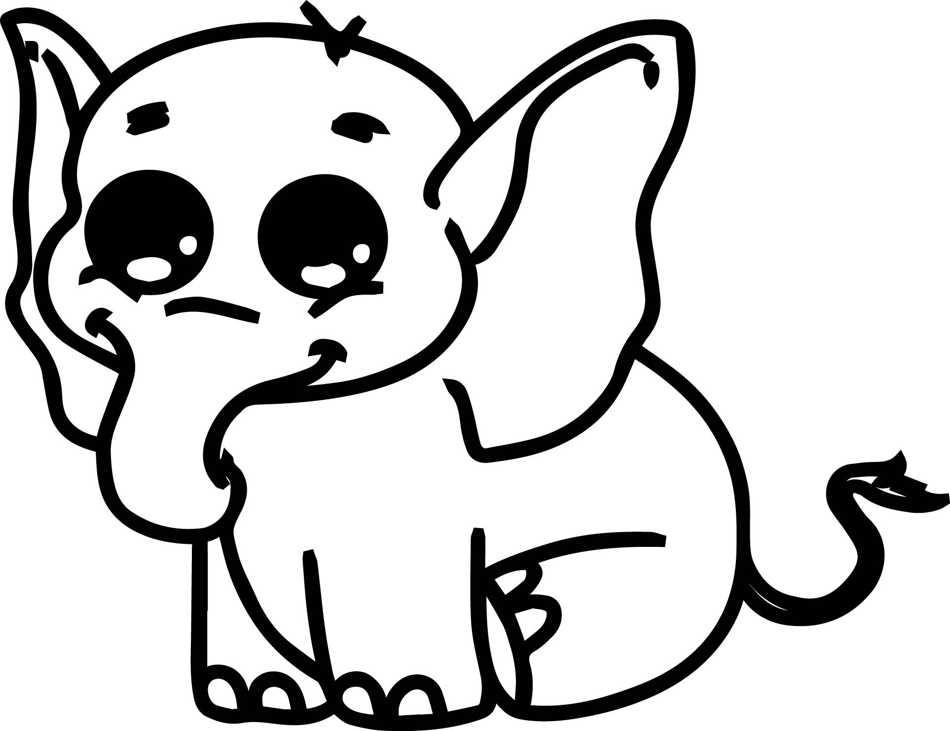 Coloring Page Elephant Kawaii : Baby elephant coloring pages to
