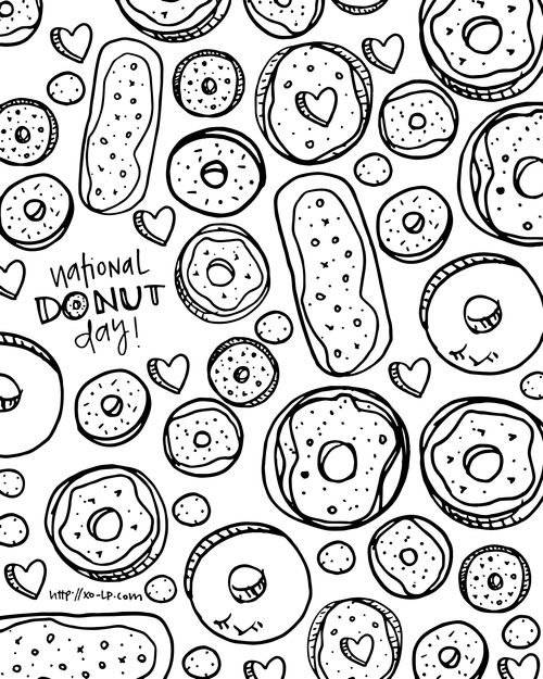National Donut Day coloring page! | Donut coloring page ...