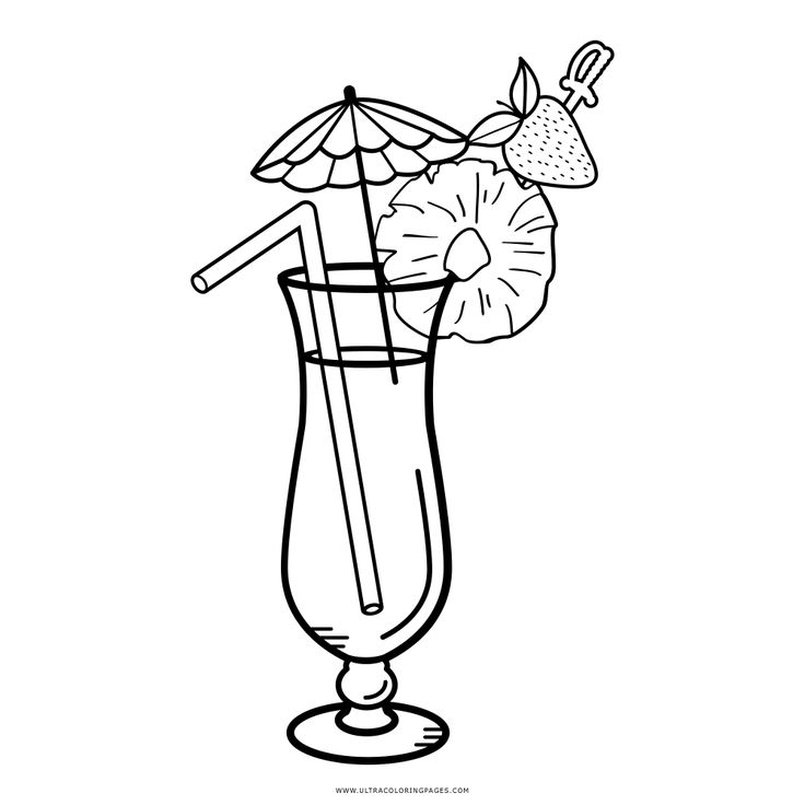 Cocktail Coloring Page - Ultra Coloring Pages - Coloring Home Pages |  Рисование, Маркеры