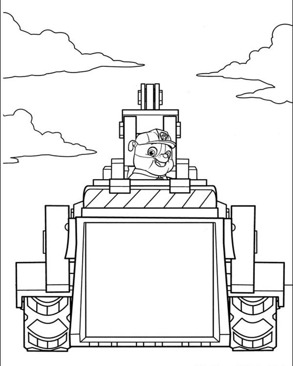Rubble Construction Truck - Paw Patrol Coloring Pages