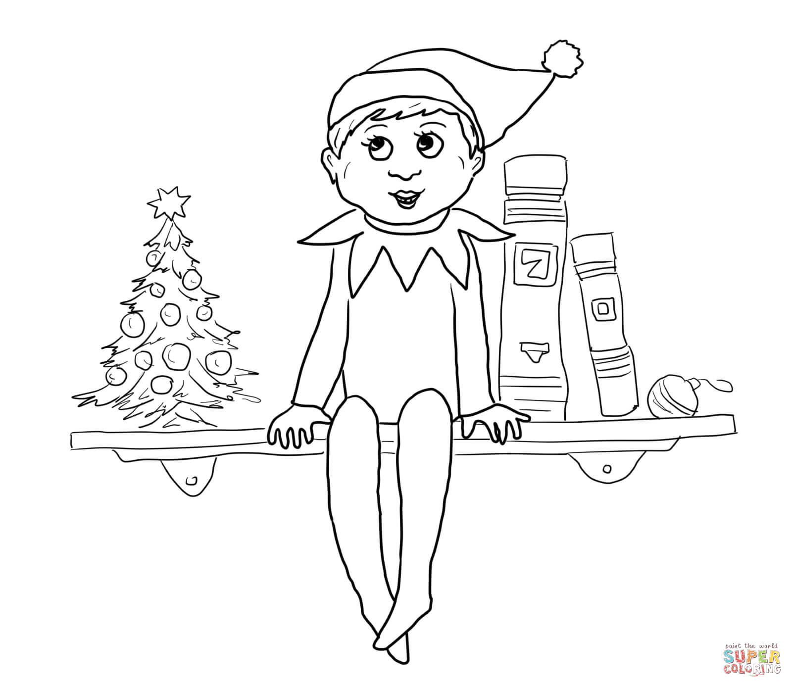 Christmas Coloring Pages Elf On The Shelf And Reindeer - Coloring Home