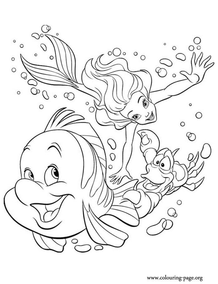 The Little Mermaid - Princess Ariel, Sebastian and Flounder ...