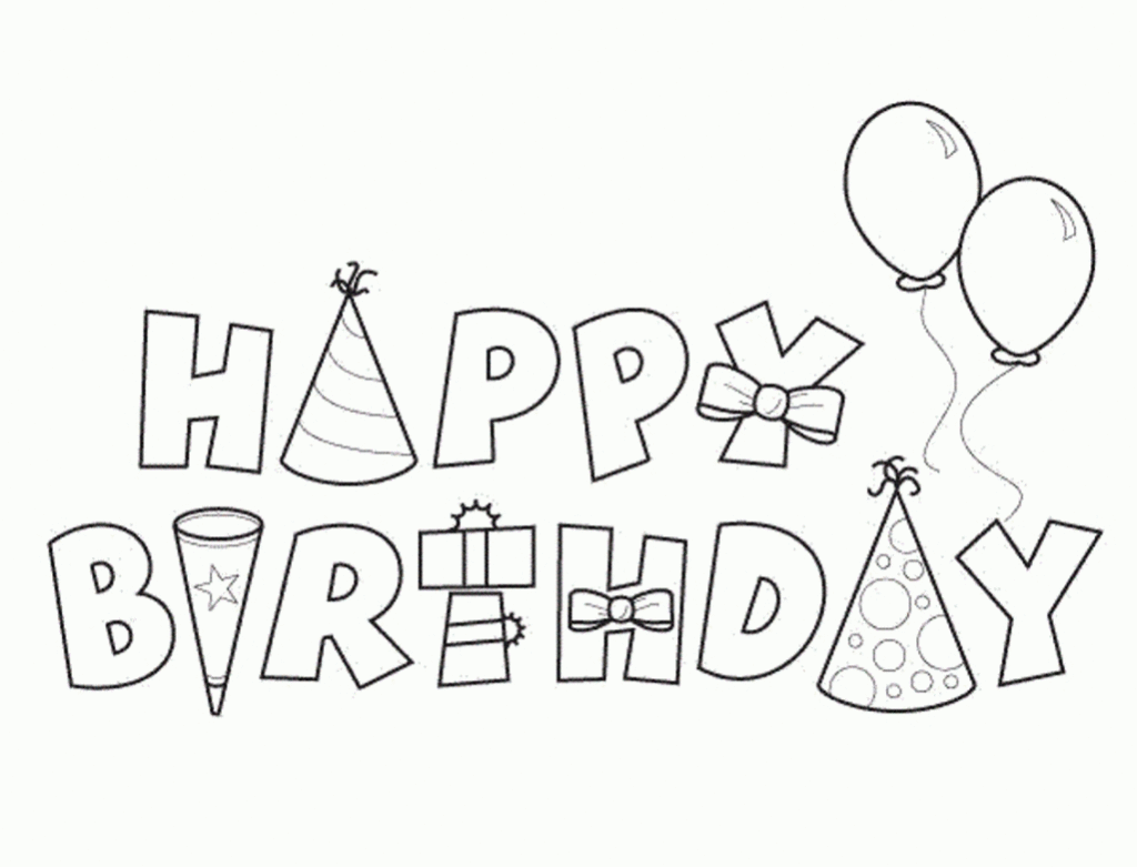 Coloring Pages: Printable Happy Birthday Coloring Pages Happy
