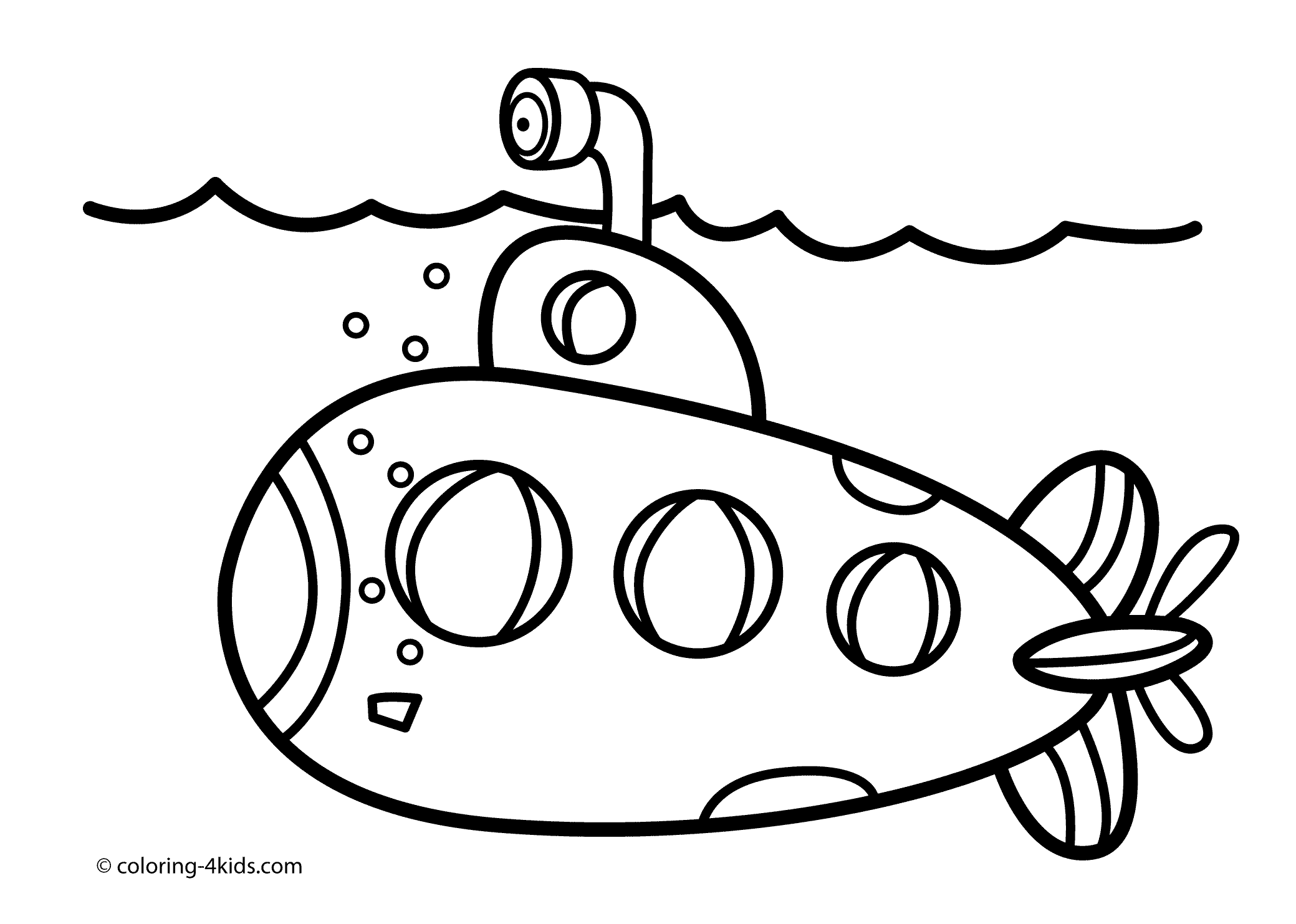 Submarine coloring pages to download and print for free