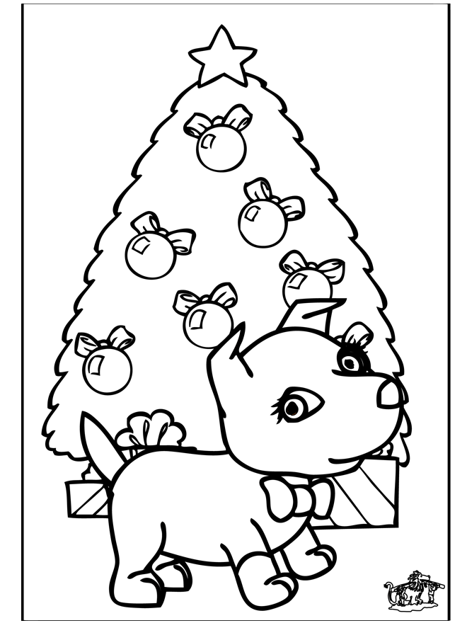 Christmas Coloring Pages Of A Dog Coloring Home