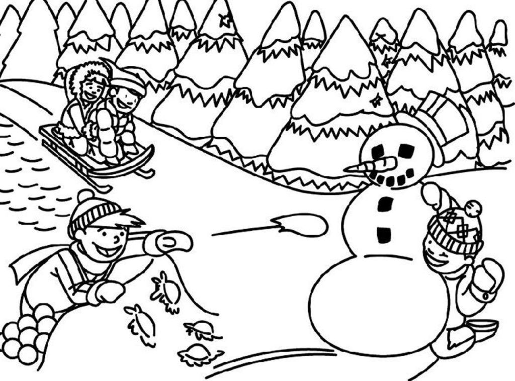 Winter Coloring Pages For Kindergarten - Coloring Home