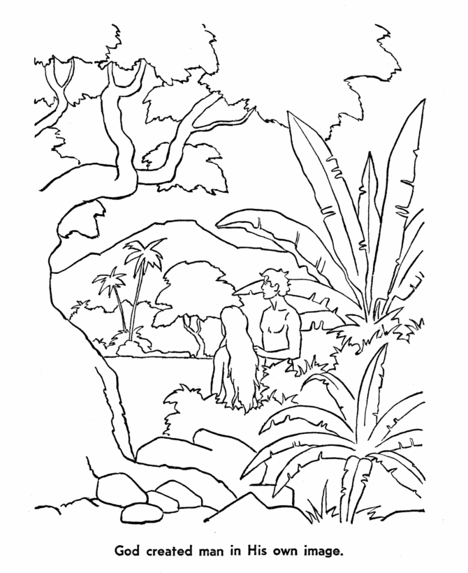 Bible Printables - Creation Coloring Pages - Bible Creation Day 6 ...