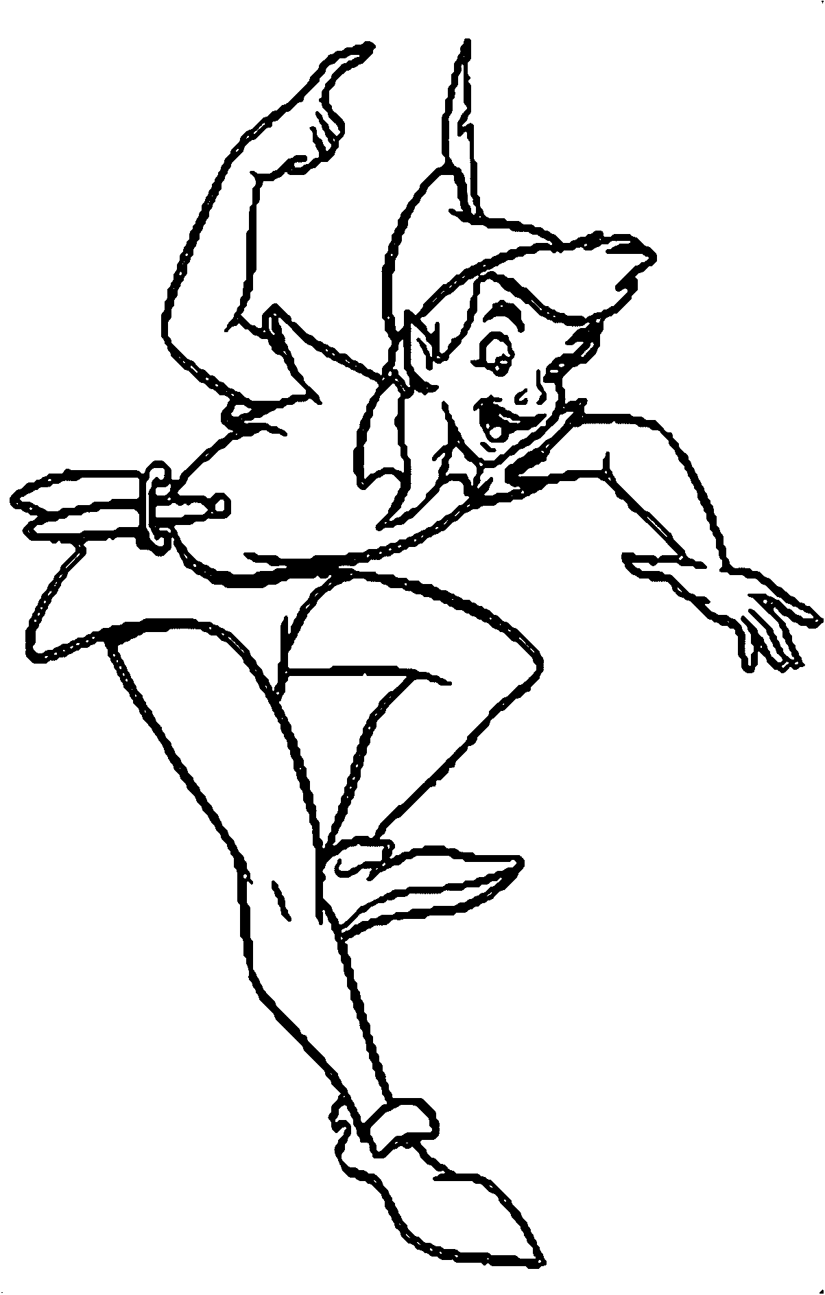 Disney Peter Pan Tinker Bell Peter Foot Coloring Pages ...