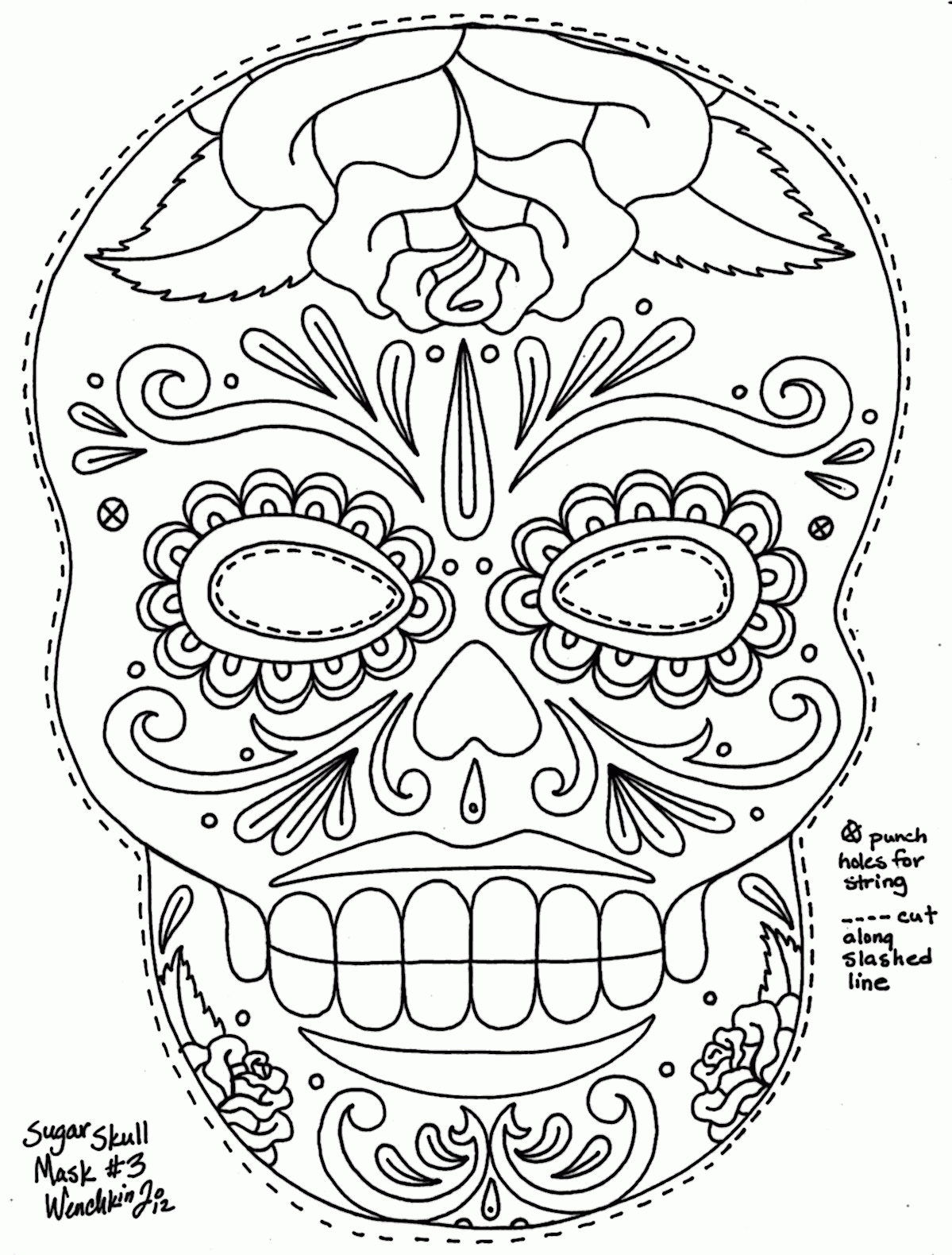 Free Printable Day Of The Dead Coloring Pages Coloring Home