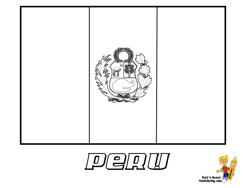 Peru Flag Coloring Page Free - Coloring Home