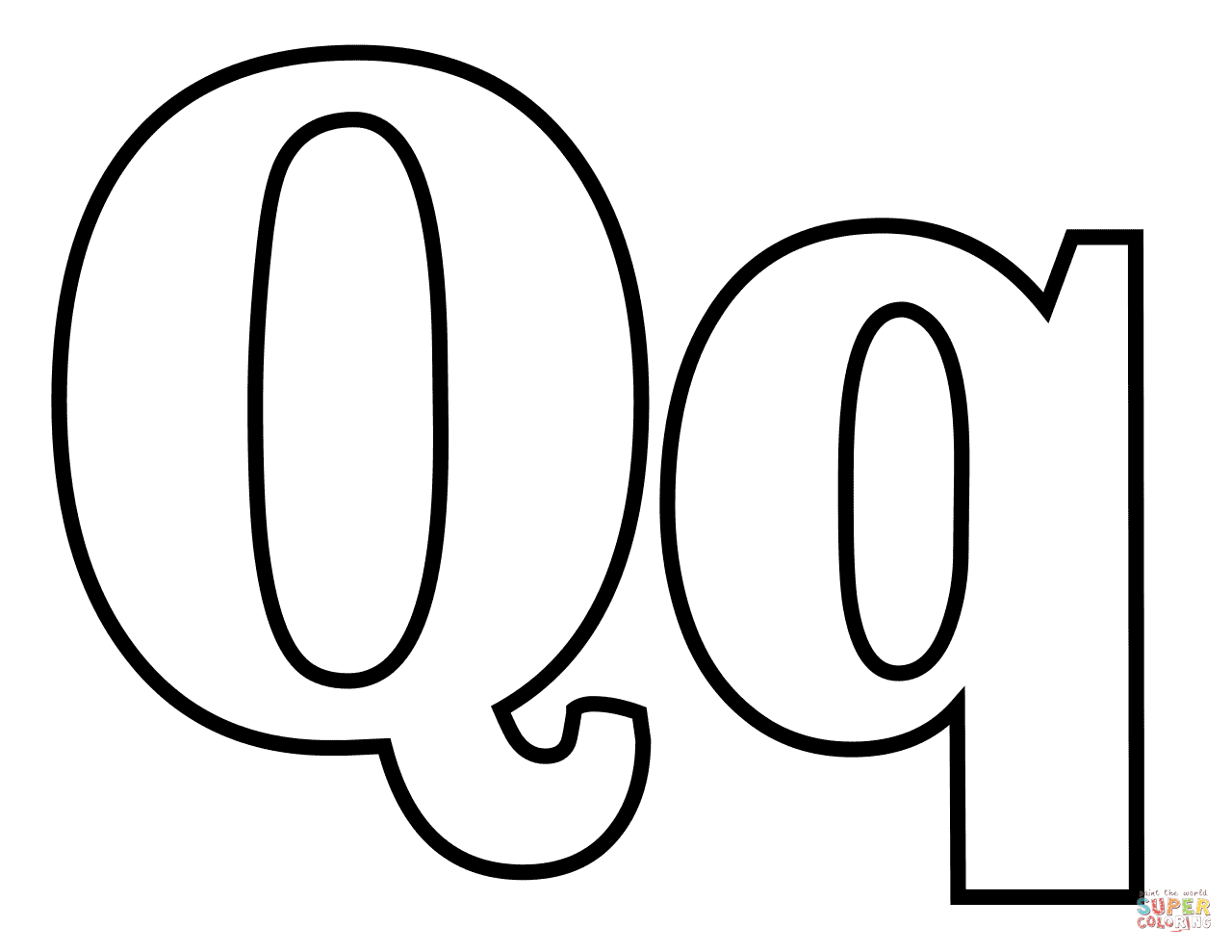 Letter Q coloring page | Free Printable Coloring Pages