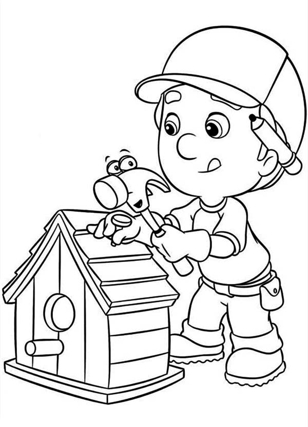 Handy Manny Making Bird House Coloring ...colornimbus.com