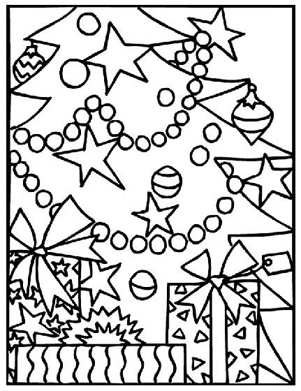 Christmas Gifts Under the Tree Coloring Page | crayola.com
