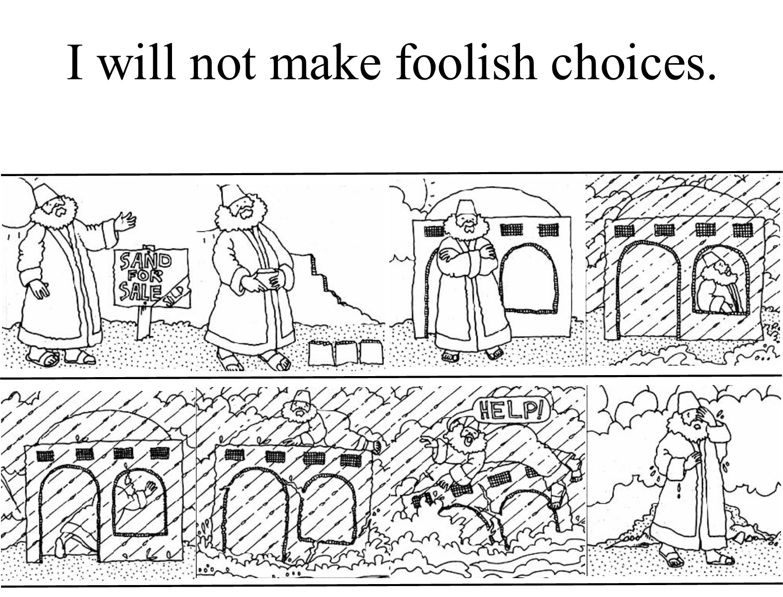 Wise Man Foolish Man Coloring Page