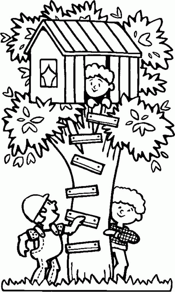 Spending Summertime in Tree House Coloring Page - Download & Print ...