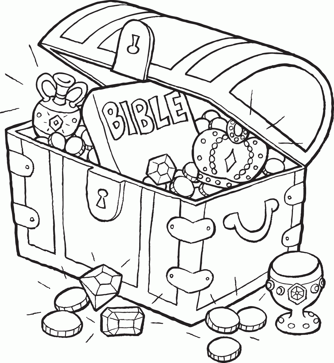 Free Coloring Pages Of Treasure Chest Coloring Home