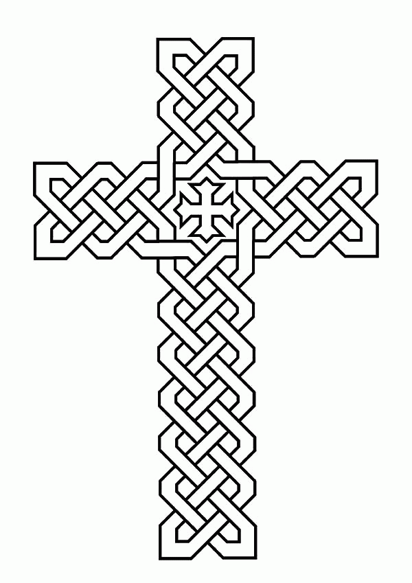 Celtic Cross Coloring Page - Coloring Home