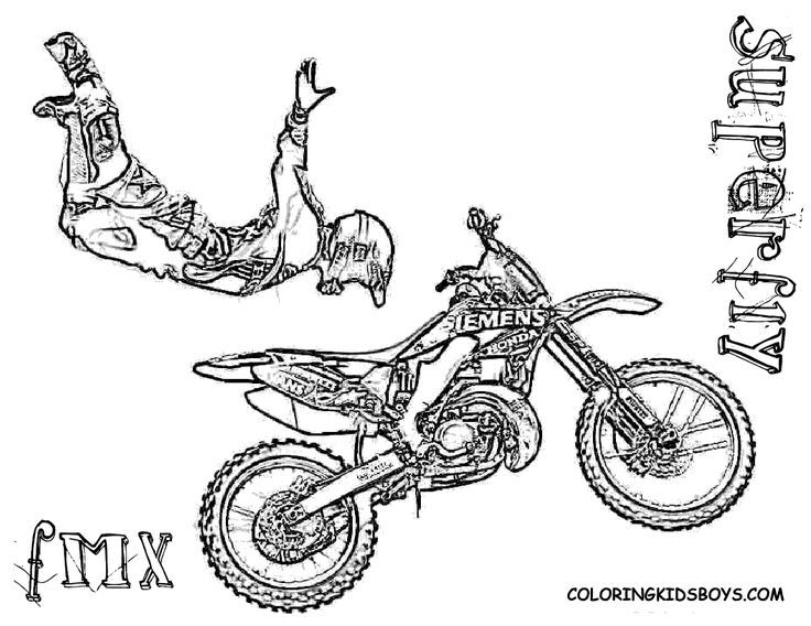 Dirt Bike Coloring - Coloring Pages for Kids and for Adults