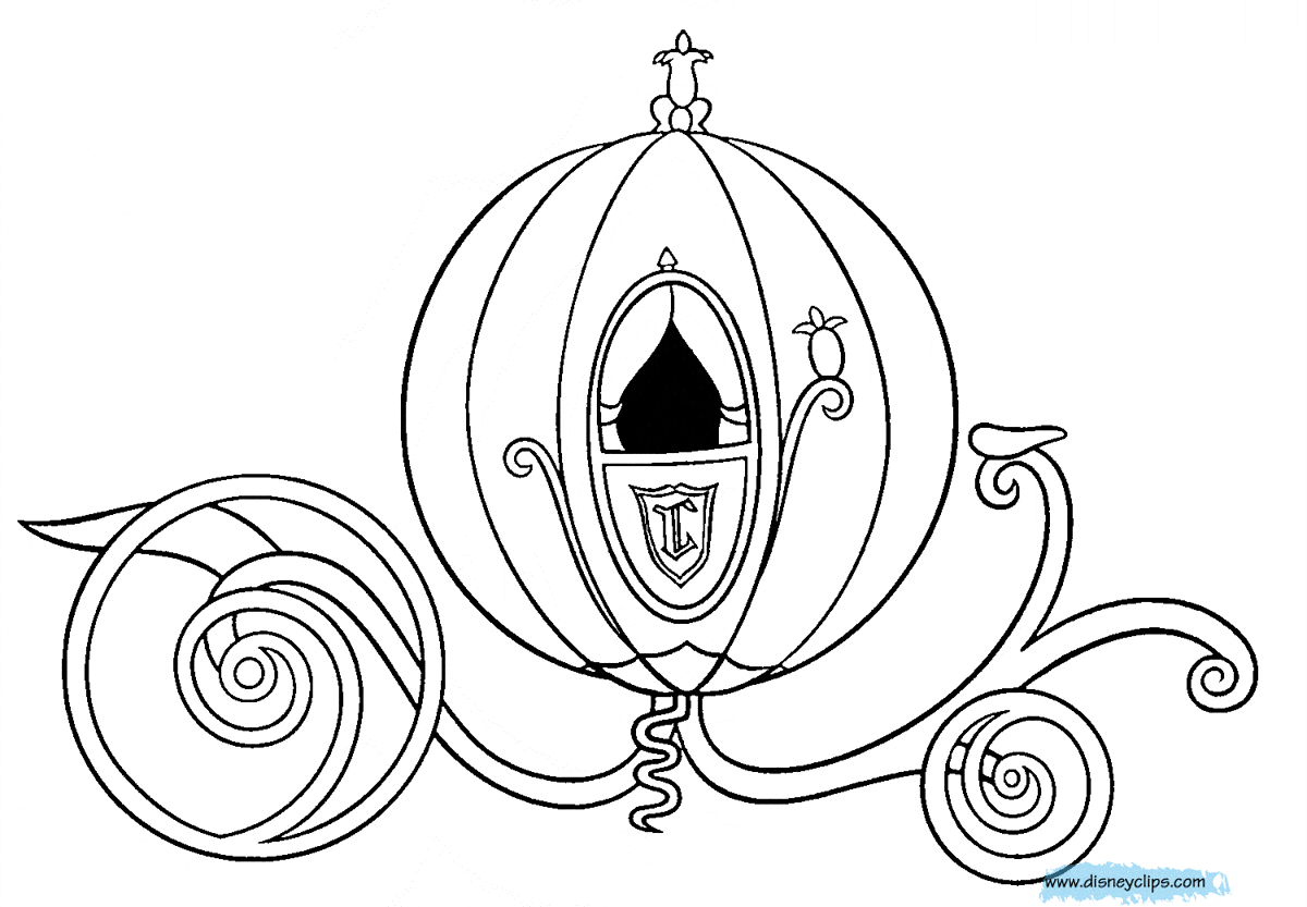 Cinderella Coach Coloring Page - Coloring Pages For All Ages