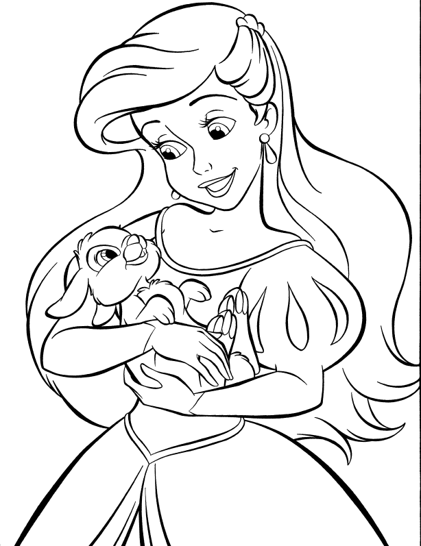 Disney Princess Coloring Pages Ariel In A Dress - Coloring Home