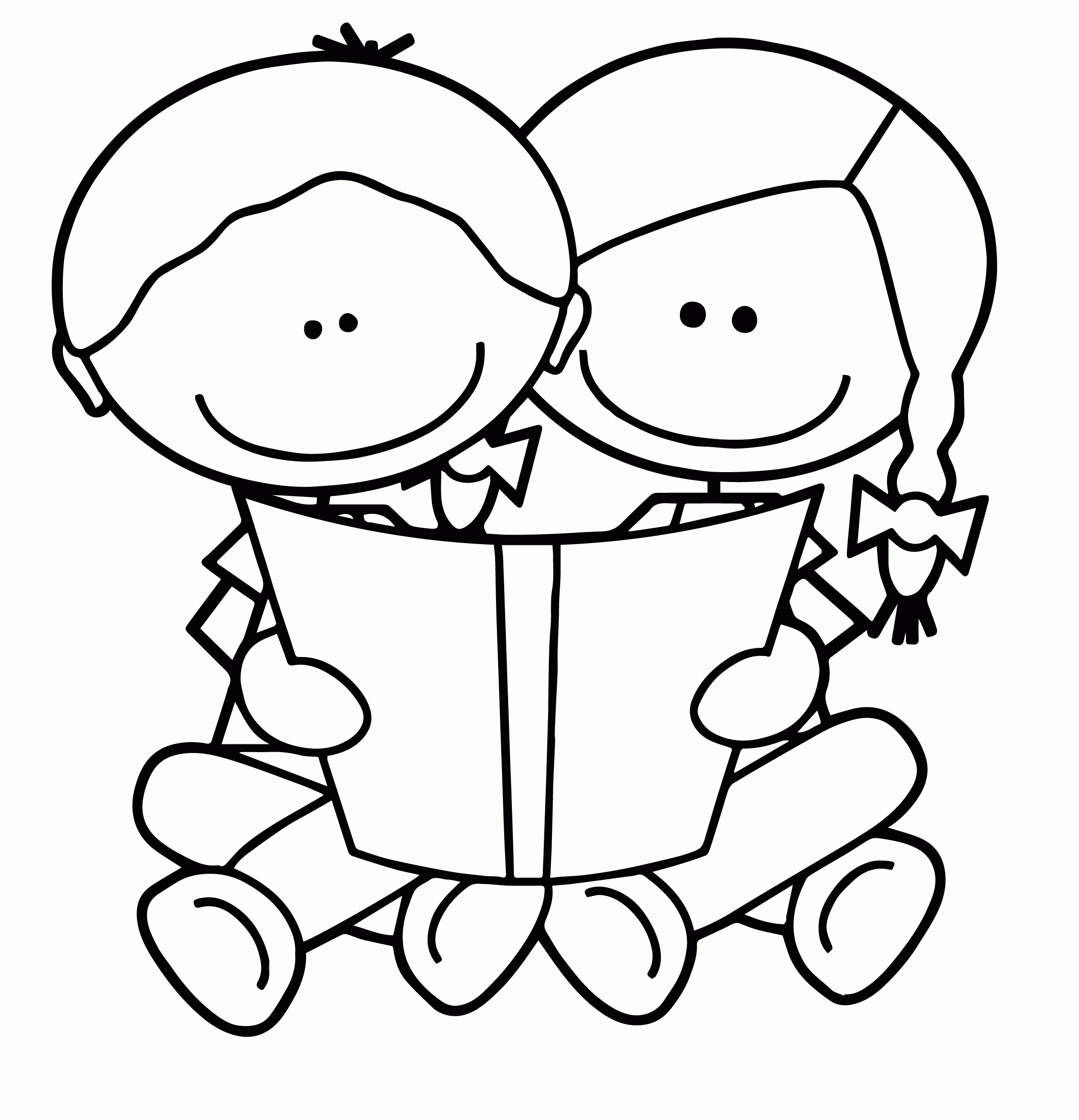 Children Reading Clip Art Kids We Coloring Page