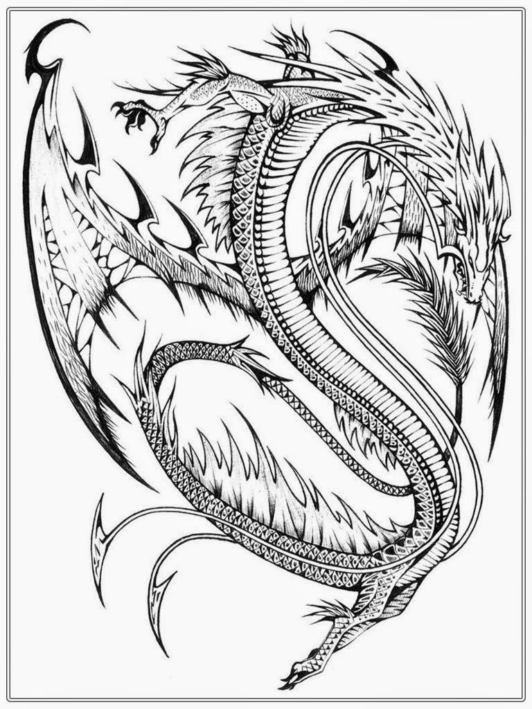 Realistic Dragon Coloring Pages For Adults Coloring Home