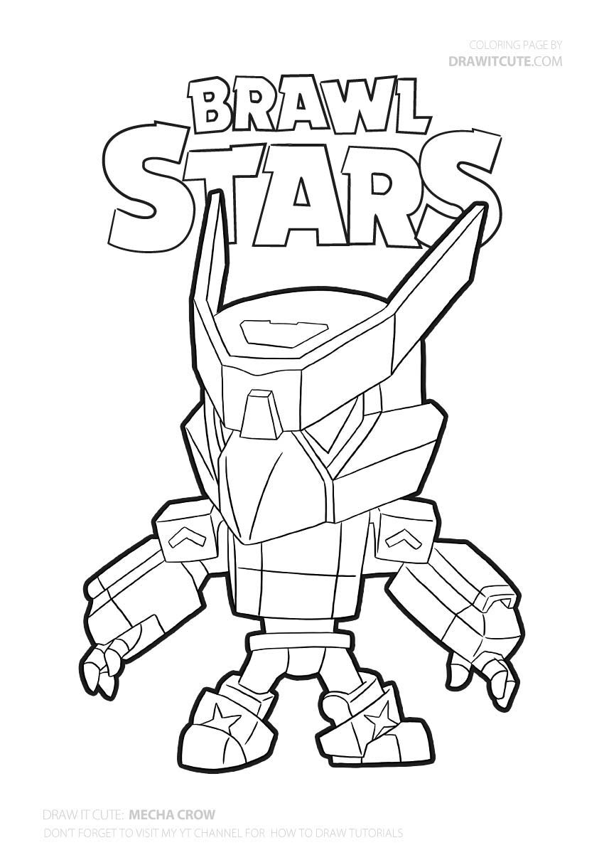 Draw It Cute Coloring Page Brawl Stars Mecha Crow Book Games For Girls Kids  Online Free Pages To Color On The – Stephenbenedictdyson