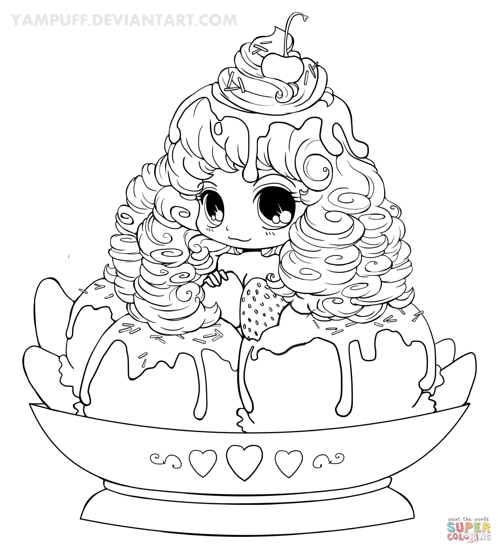 Chibi Lollipop Girl coloring page | Free Printable Coloring Pages