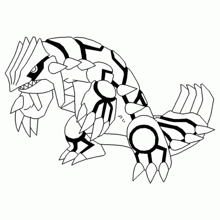 Pokemon Groudon - Coloring Pages for Kids and for Adults