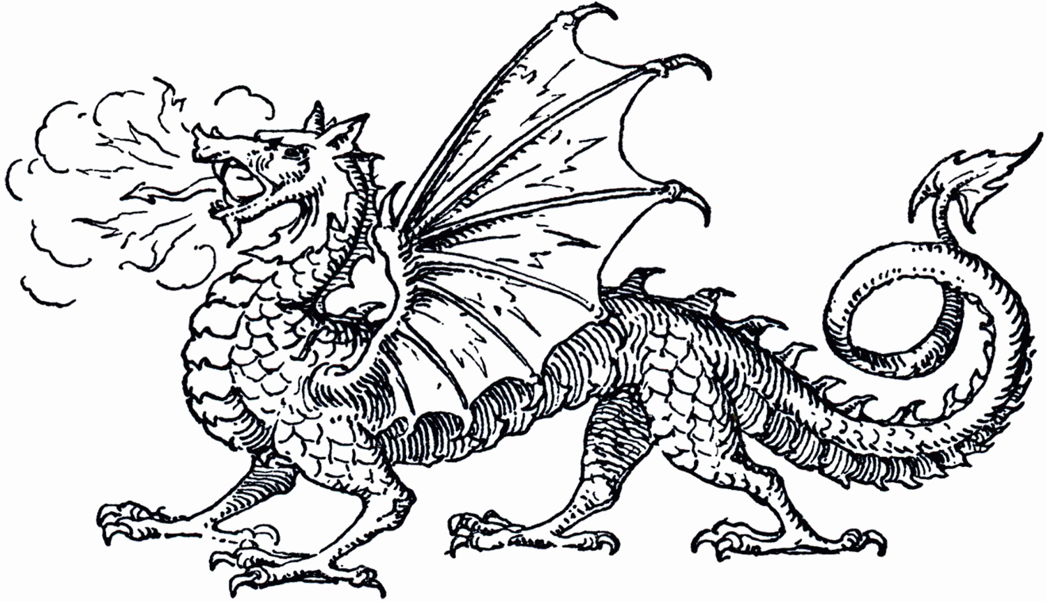 Fire Breathing Dragon Coloring Pages - Coloring Home