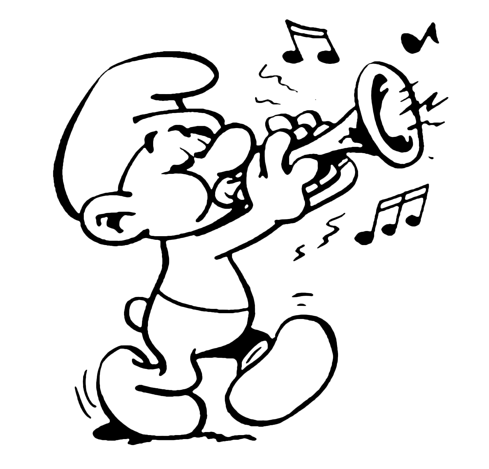 The Smurfs - Harmony Smurf plays the trumpet