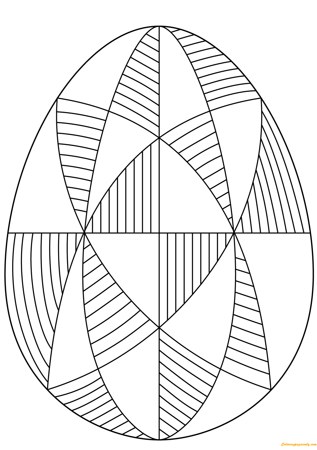Decorative Easter Egg Spiral Pattern Coloring Page - Free Coloring ...