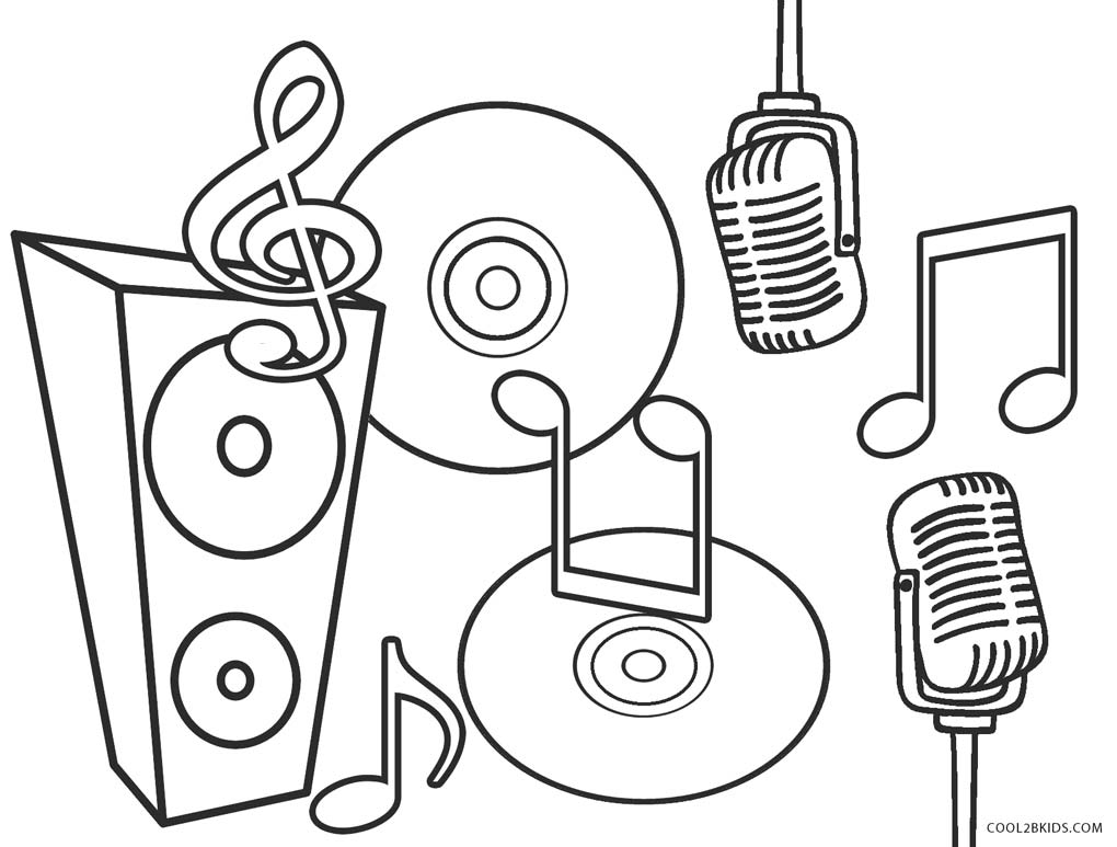 Microphone Coloring Page For Kids Printable Barbie To Print ...