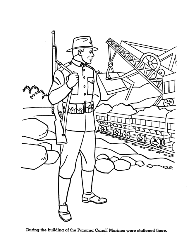 BlueBonkers: Armed Forces Day Coloring Page Sheets - Marine 1904