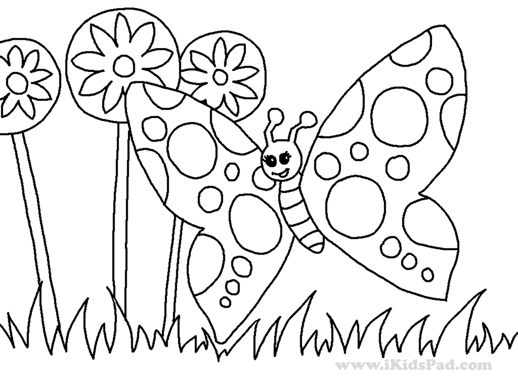 Butterfly Gareden Free Coloring Pages, Preschool ...