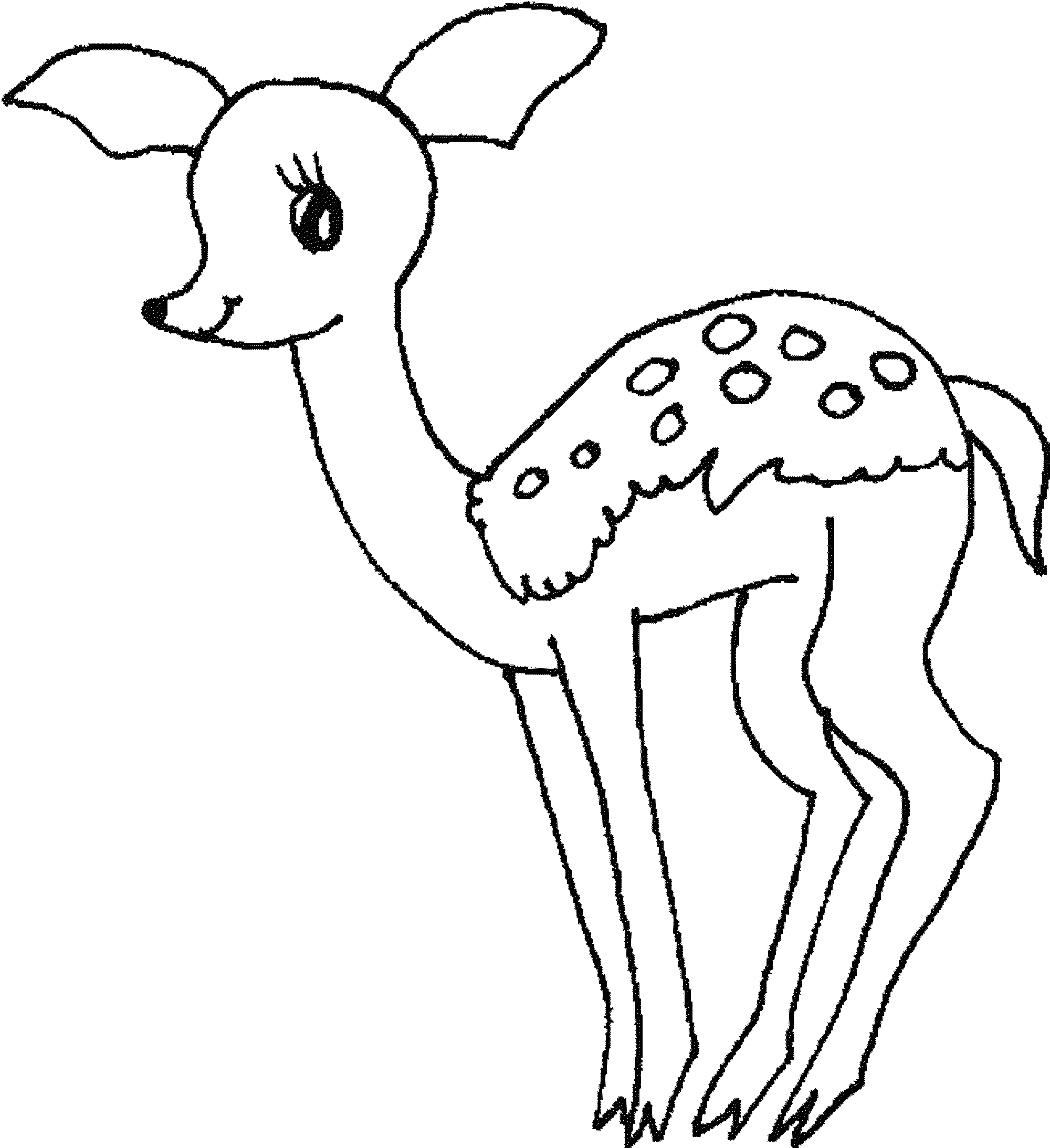 Baby Deer Coloring Page - Coloring Home