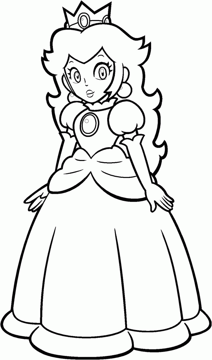 Princess Peach Coloring Pages To Print Free Coloring Home