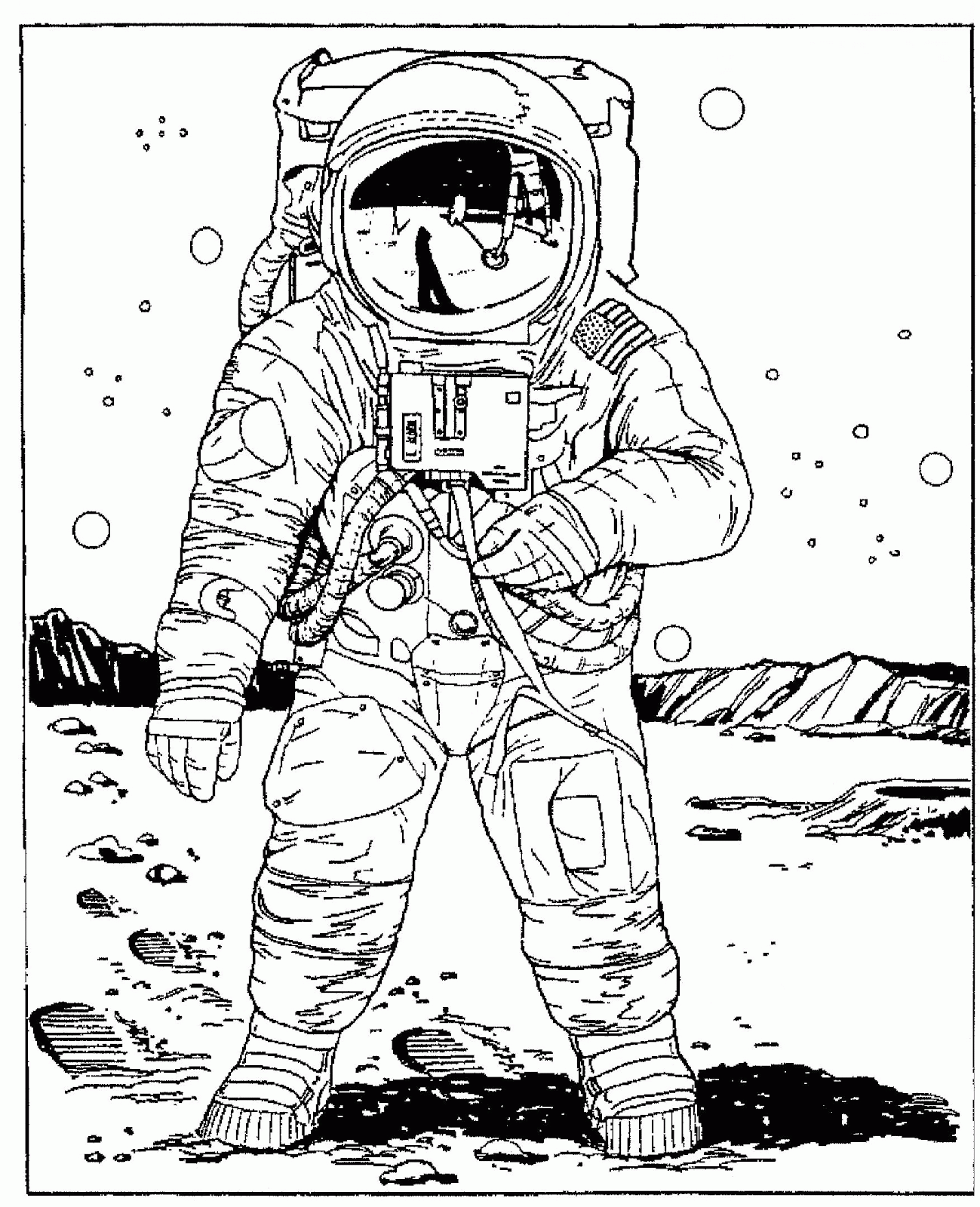 Astronaut Outer Space Coloring Page Coloring Home