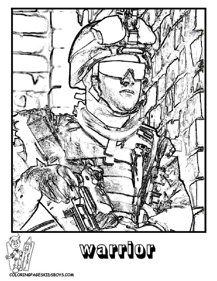 Soldier Printable - Coloring Pages for Kids and for Adults