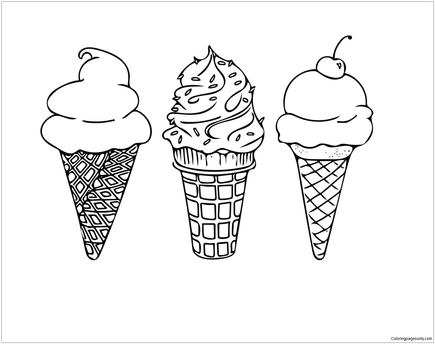 Ice Cream Coloring Page Coloring Page Online Coloring Home