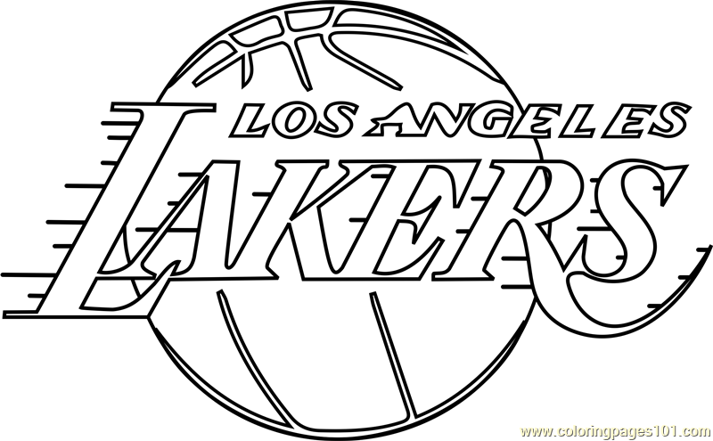 Los Angeles Lakers Coloring Page for Kids - Free NBA Printable Coloring  Pages Online for Kids - ColoringPages101.com | Coloring Pages for Kids