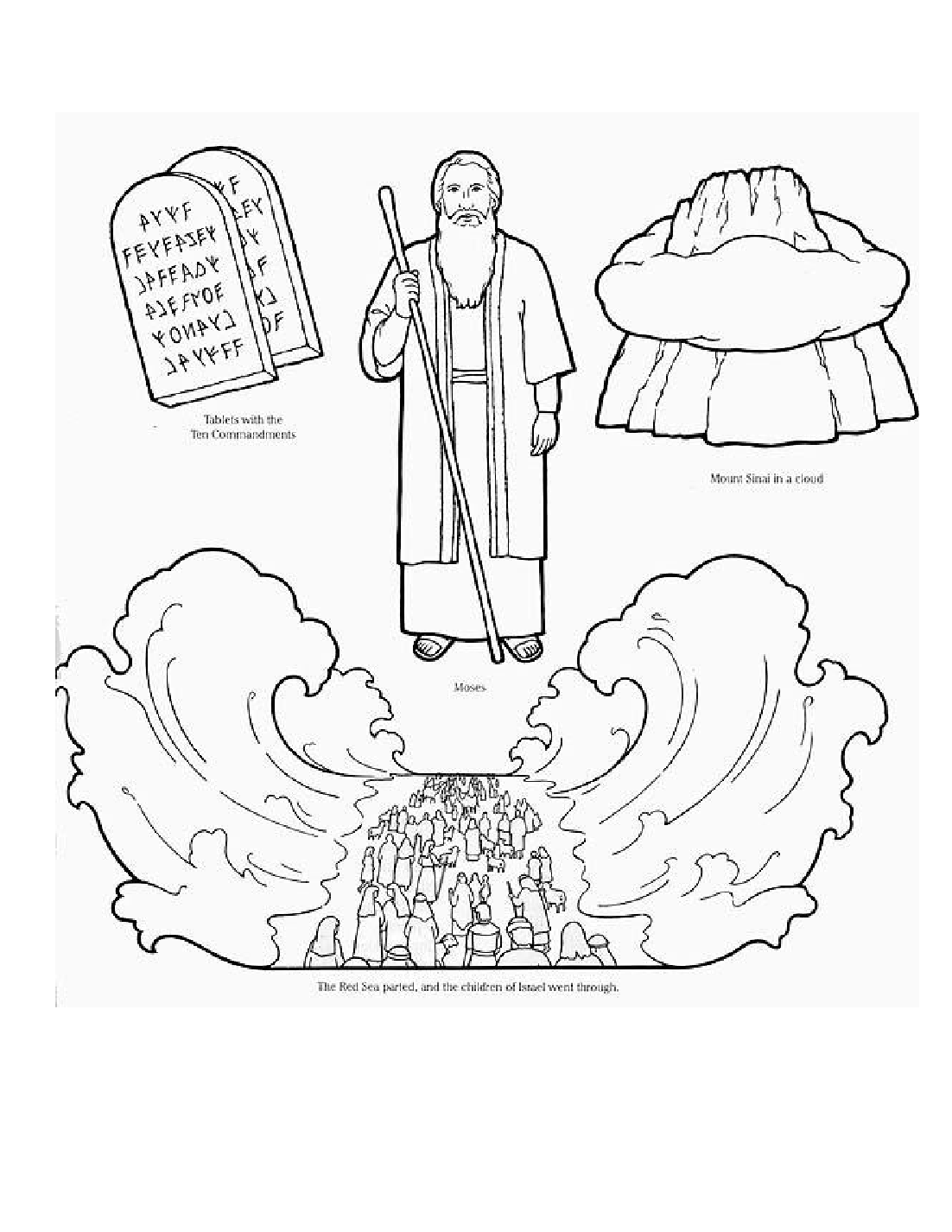 Moses Parting The Red Sea Coloring Page Coloring Home