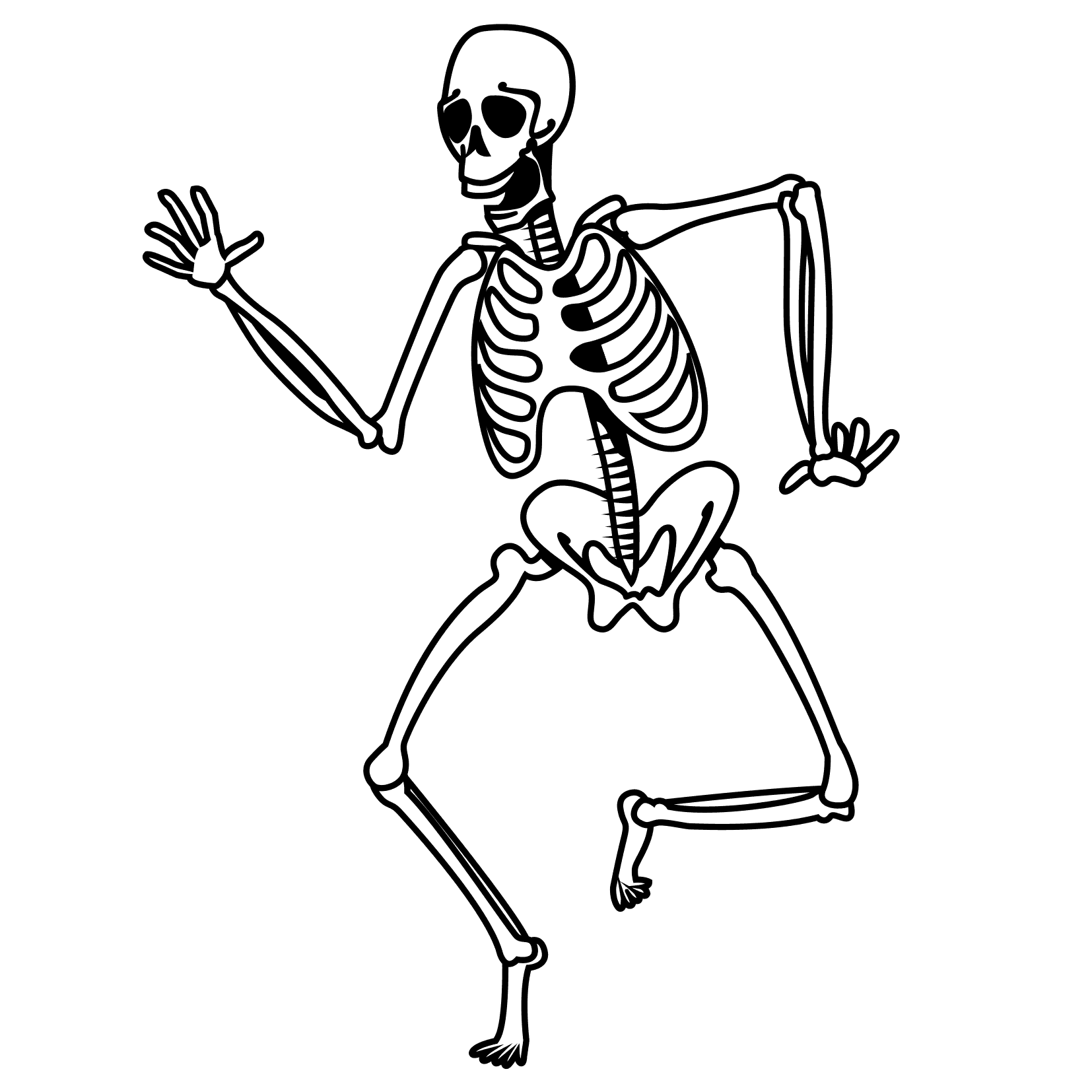 Skeleton Coloring Pages - Drawing Kids - Clip Art Library