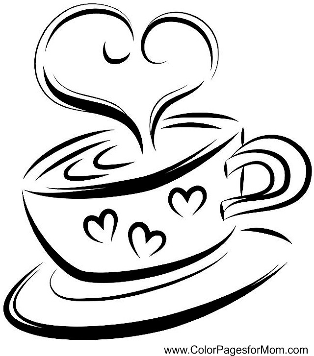 Cup Of Coffee Coloring Pages