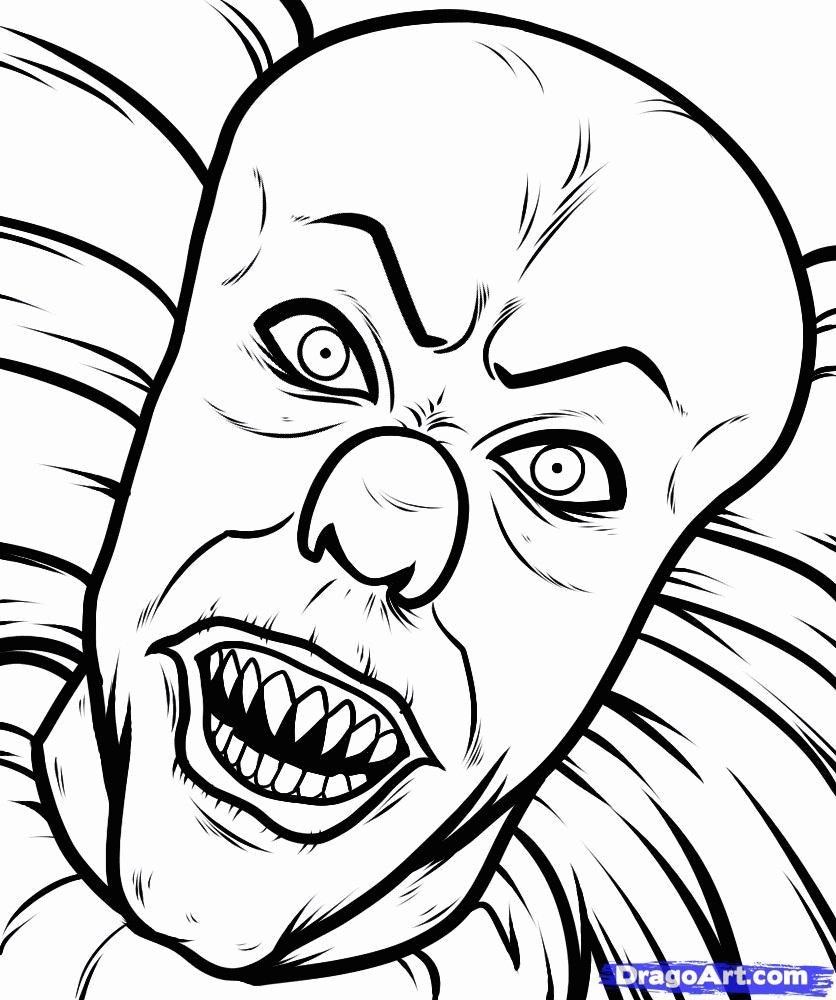 Scary Clown Printable Coloring Pages - Coloring Home